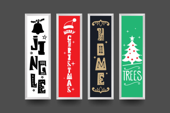 Christmas Vertical Porch Signs: Graphics & Illustrations