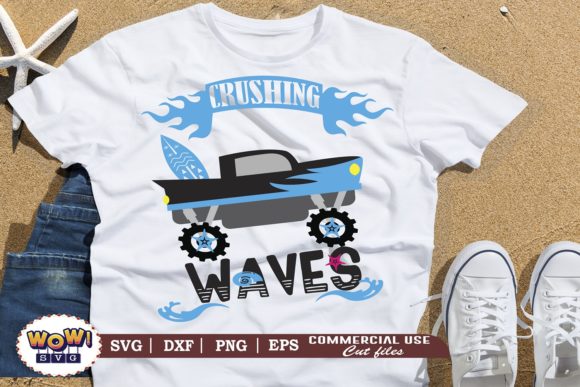 Crushing Waves SVG: Summer Beach Graphics & Illustrations
