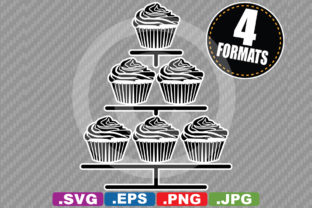 Cupcake Display Silhouette: Graphics & Illustrations