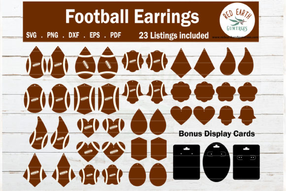 Football Faux Earrings Template: Graphics for Crafts