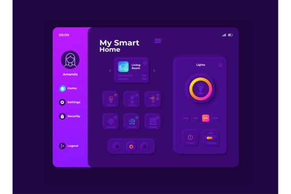 My Smart Home Tablet Interface Template: Graphics for Ux And Ui Kits
