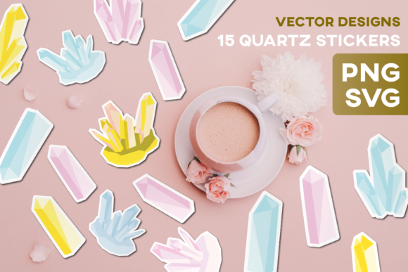 Mystical Quartz Graphics for Modern Illustrations
