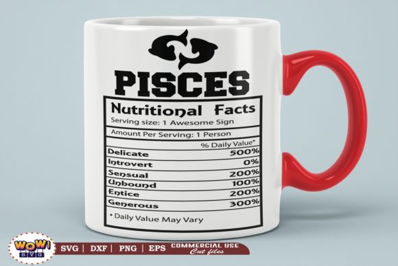 Pisces Nutritional Facts SVG: Graphics & Illustrations