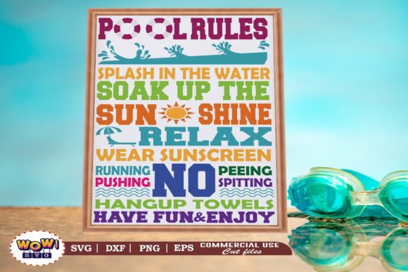 Pool Rules Graphics for Crafts and Web Design