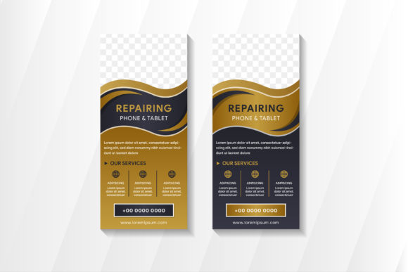 Review: Repairing Phone Vertical Banner Gold Design