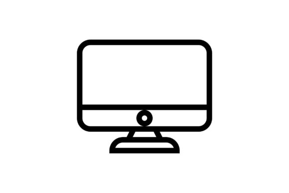 Screen Display Black and White Icon: Essential Graphics & Icons