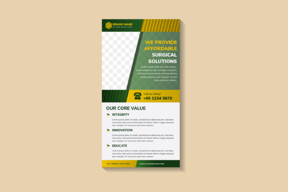 Surgical Solution Vertical Banner Green: Graphics & Templates